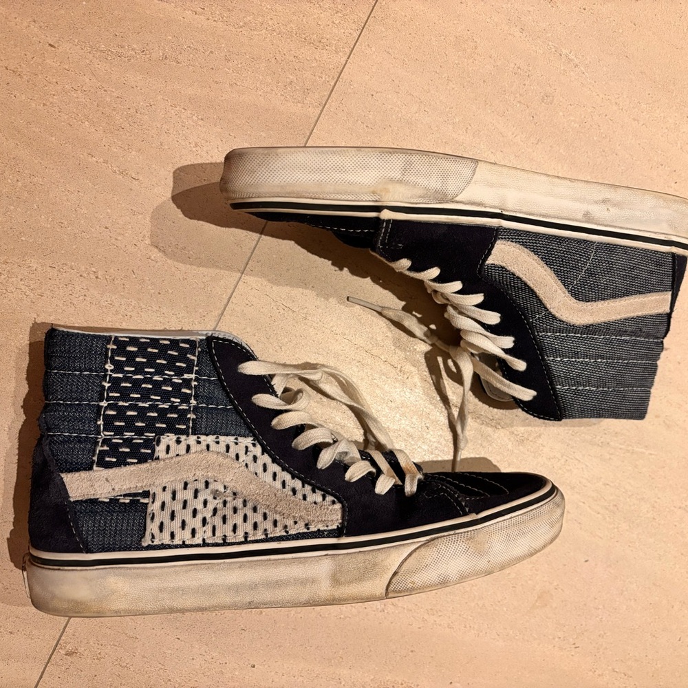 Denim hightop vans size 8